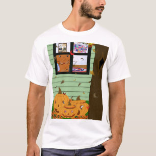T-shirt Olivier la loutre regardant les citrouilles-lanter