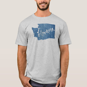 T-shirt Olympia Washington Wood Grain