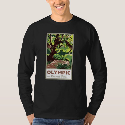 T-shirt Olympic National Park Vintage Travel Poster (Devant)