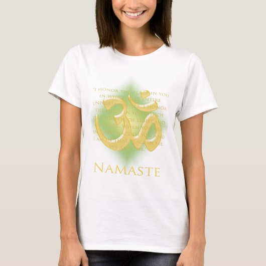 T-shirt Om en Vert & Or - Namaste (Devant)