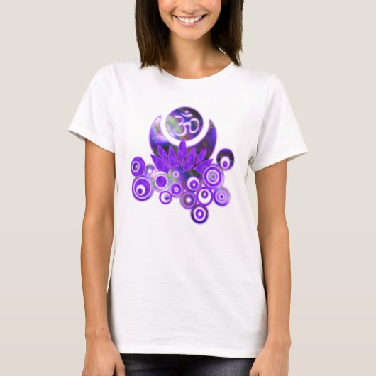 T-shirt OM LOTUS Design violet + vos idées (Devant)