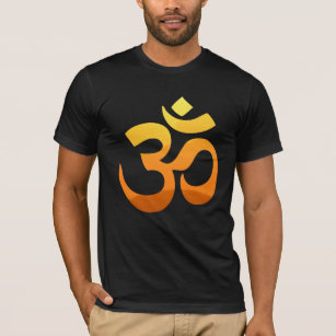 T-shirt Om Mantra Gold Sun Meditation Yoga Front Design