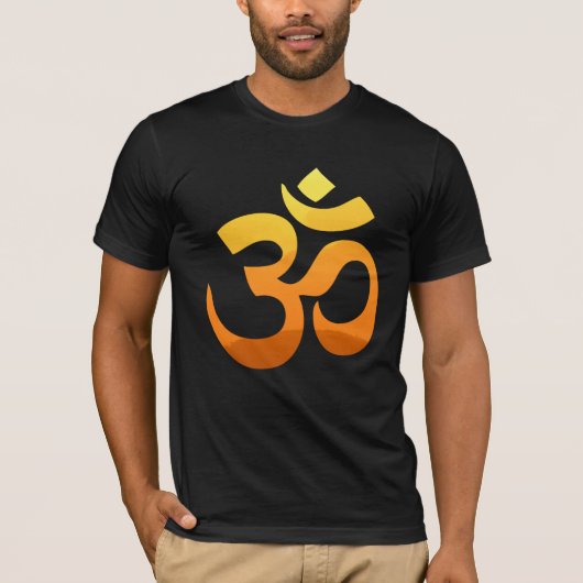 T-shirt Om Mantra Gold Sun Meditation Yoga Front Design (Devant)