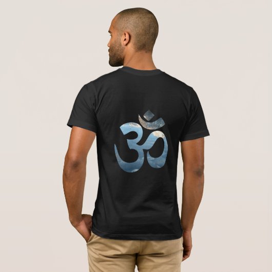 T-shirt Om Mantra Yoga Mens Double face Noir (Dos entier)