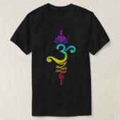 T-shirt Om Mantra, yoga, symbole, fleur de lotus, arc-en-c (Design devant)