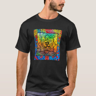 T-shirt Om Méditation Fleur Mandala Géométrie Gaia Yoga Ma