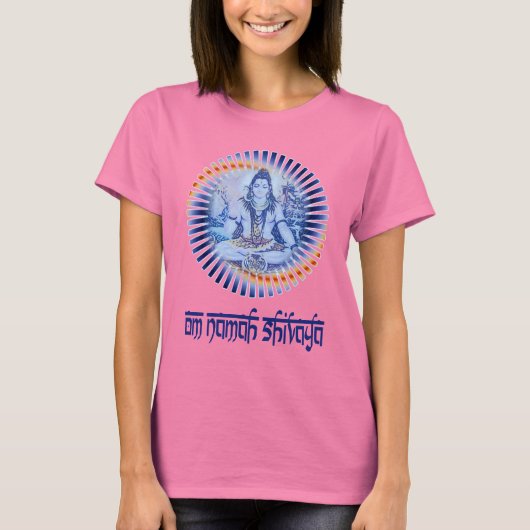 T-shirt Om Namah Shivaya (lettres foncées) (Devant)