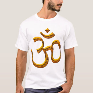T-Shirt - OM, oud goudeffect / voorzijde - achterz