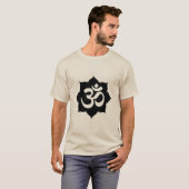 T-shirt OM Symbole Lotus Spiritualité Carbon Fibre Décor (Devant entier)