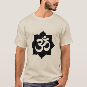 T-shirt OM Symbole Lotus Spiritualité Carbon Fibre Décor