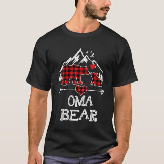 T-shirt Oma Bear Pajama de Noël Rouge Plaid Buffalo Famill