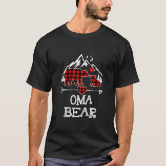 T-shirt Oma Bear Pajama de Noël Rouge Plaid Buffalo Famill