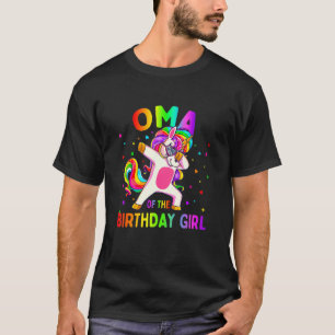 T-shirt Oma de la fête d'anniversaire fille Dabbing licorn