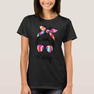 T-shirt Oma Life Messy Bun Tie Dye Lunettes Fête des mères