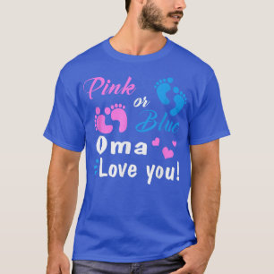 T-shirt Oma Rose Ou Bleu Vous Aime Fête De Révélation De S