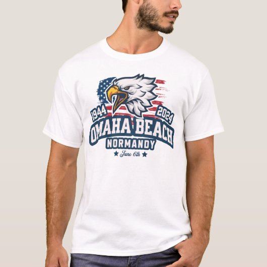 T-shirt Omaha Beach 1944 2024  D-Day 80 eme anniversaire  (Devant)