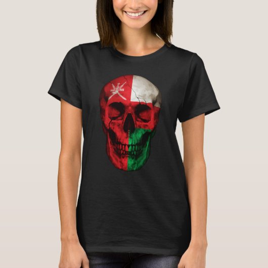 T-shirt Oman Flag Skull Omani Roots Proud Patriotic (Devant)