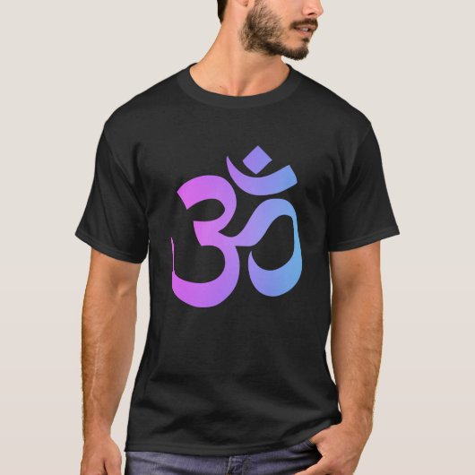 T-shirt *~* Ombre au néon OM sur les hommes noirs (Devant)