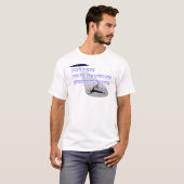 T-shirt Ombre bleue d'abduction d'UFO sur le blanc (Devant entier)
