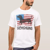 T-shirt Ombre de Dachshund patriotique (Devant)