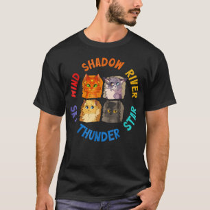 T-shirt Ombre de Vent Rivière Étoile Tonnerre Ciel Chat Fé