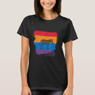 T-shirt Ombre de zèbre avec drapeau coloré