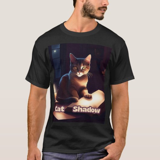 T-shirt Ombre du chat sage - Gardien des secrets (Devant)