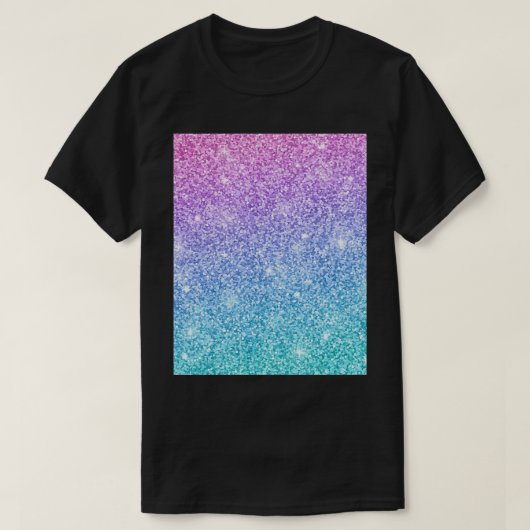 T-shirt Ombre Parties scintillant bleu violet turquoise (Design devant)