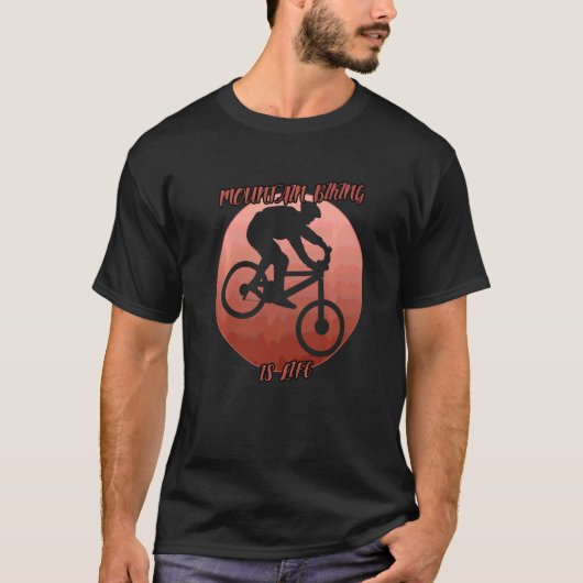 T-shirt Ombre VTT Dans Un Cercle Rouge (Devant)