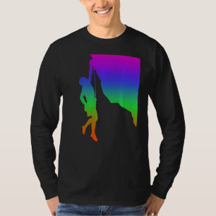 T-shirt Ombres D'Escalade De Montagne En Couleur Arc-En-Ci