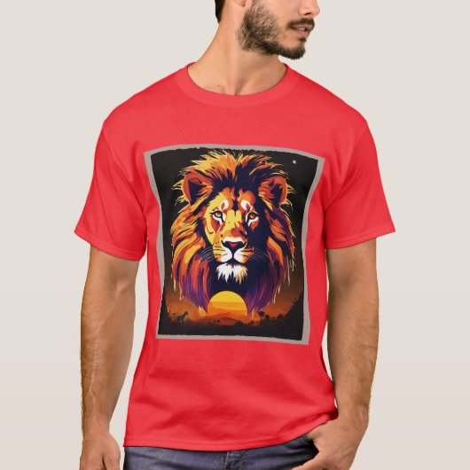 T-shirt "Ombres majestueuses : Design de Lion Silhouette" (Devant)