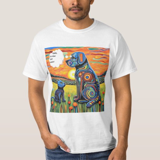 T-shirt OMG, c'est ce chat encore (Devant)