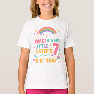 T-shirt OMG C'est l'anniversaire de ma petite sœur, 7 ans 