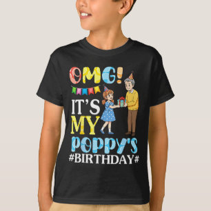 T-shirt Omg C'est l'anniversaire de mon papy Joyeux papy e