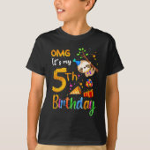 T-shirt OMG C'est mon 5e anniversaire 5 ans mignonne migno (Devant)