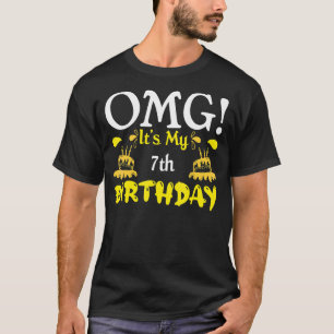 T-shirt Omg C'est mon 7e anniversaire fille 7 ans Annivers