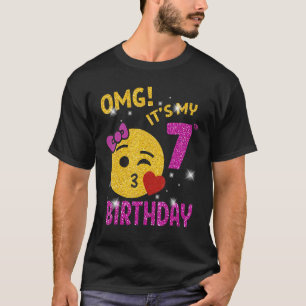 T-shirt OMG C'est mon 7e anniversaire fille mignonne 7 ans