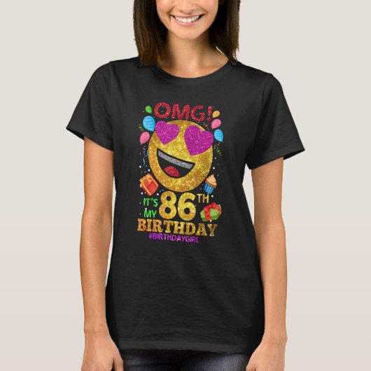 T-shirt Omg C'est mon 86e anniversaire fille de 86 ans (Devant)