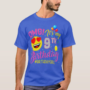 T-shirt OMG C'est mon 9e anniversaire de naissance de fill