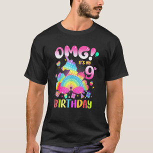 T-shirt Omg C'est mon 9e anniversaire fille Fidget 9 ans B