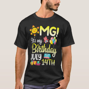 T-shirt Omg C'est mon anniversaire Le 14 Juillet Joyeux Pa