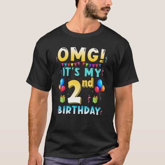 T-shirt OMG Mon 2e anniversaire fête d'anniversaire de 2 a (Devant)