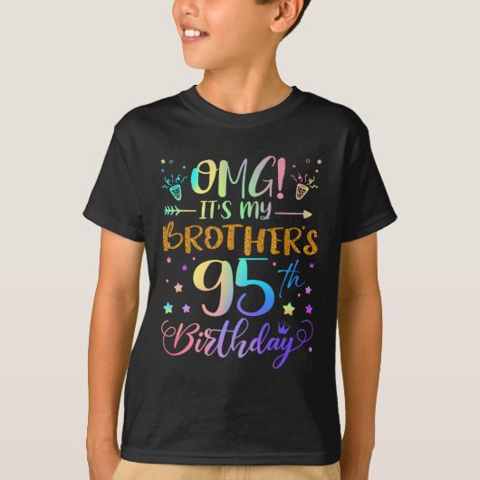 T-shirt Omg Ses Frères 95e Anniversaire Doux 95 Ans O (Devant)