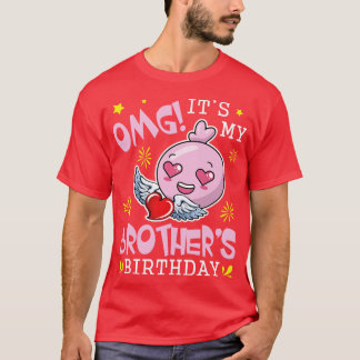 T-shirt OMG Ses Frères Anniversaire Heureux Avec Coeurs Et