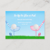 T-shirt omhoog blauw of roze Golf Genderstemming o Informatiekaartje (Voorkant)