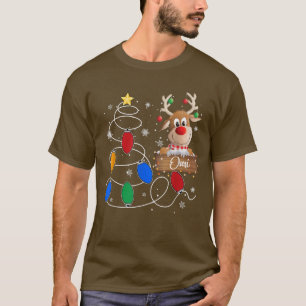 T-shirt Omi Reindeer Lights Christmas Tree mignonne Noël