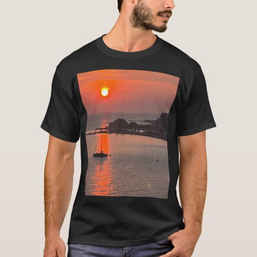 T-shirt Omis Croatie coucher de soleil Orange Sky (Devant)