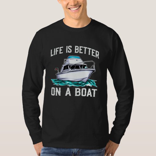 T-shirt On A Boating Boat Captain Pontoon (Devant)