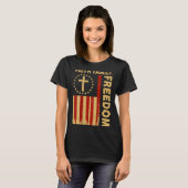 T-shirt On-back Patriotic Christian Faith Family Dom God C (Devant entier)