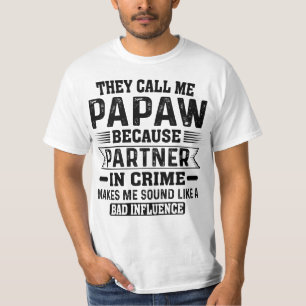 T-shirt On M'Appelle Papaw Partenaire De Crime Père Day